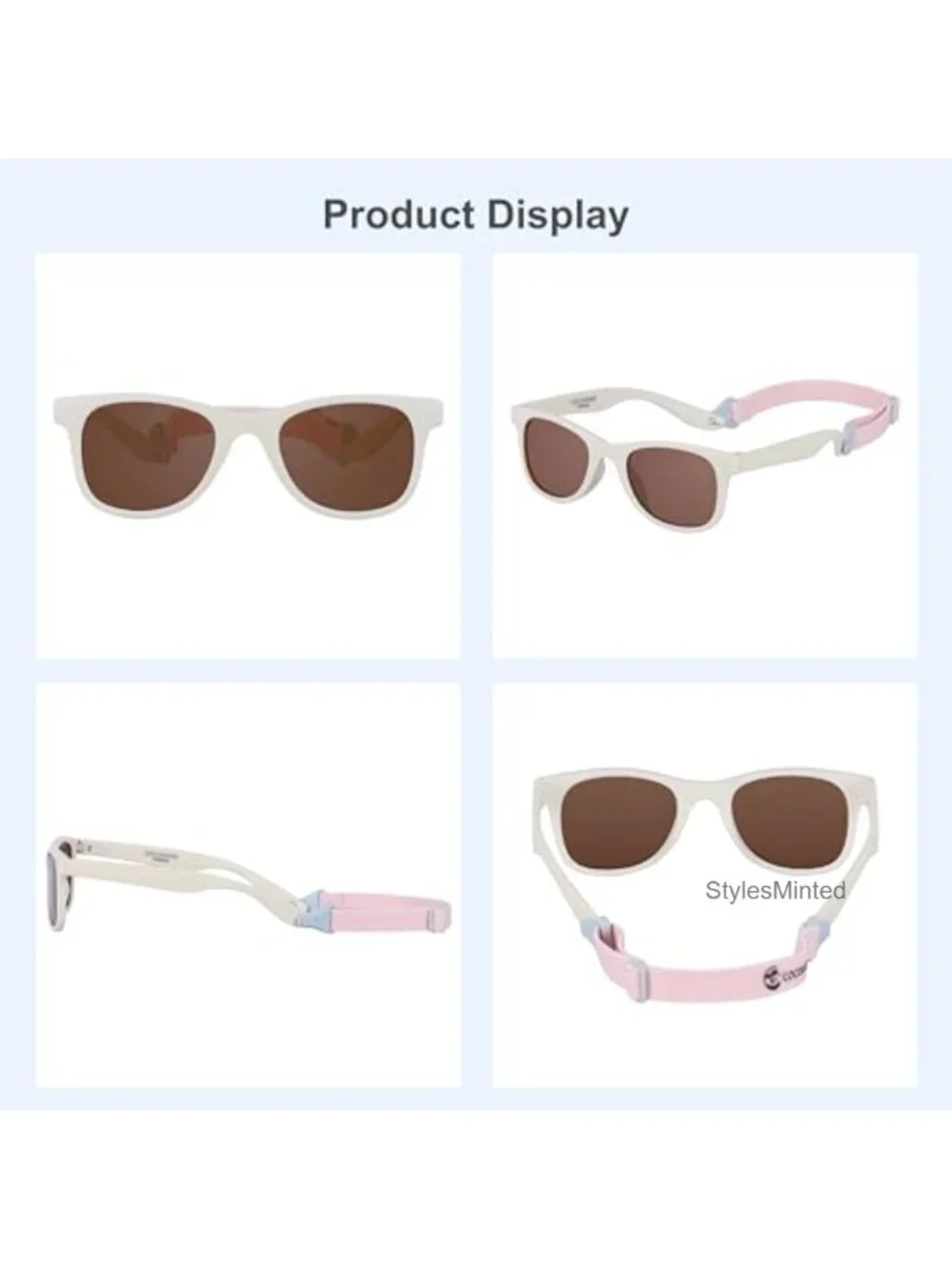 Kids Polarized Sunglasses with Adjustable Strap Ages 2-6 Flexible TPE Frame